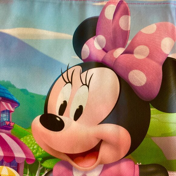 Disney Minnie Mouse Shopper Tote Bag Grocery Beach Shopping Bow Dots Pink - Picture 3 of 8